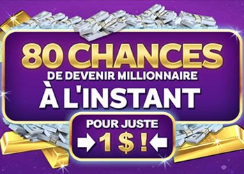 80 tours casino pour un dépôt de 1 C$