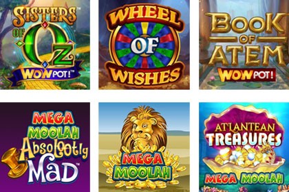 Jeux à jackpot Mega Moolah et WowPot