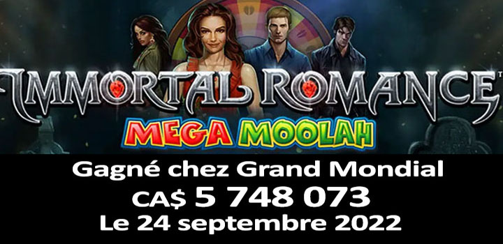 Gagnant récent au Mega Moolah le 24 septembre 2022