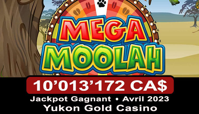 Mega Moolah gagnant de 10 millions chez Yukon Gold Casino